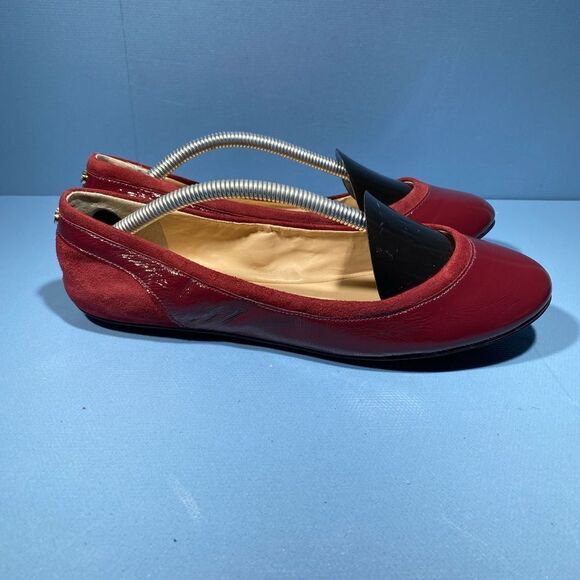 Cole Haan N3632 Women's Red Avery Patent Leather Ballet Flats Size 6,5 - Picture 2 of 8